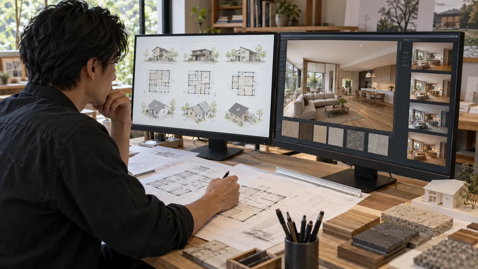 ヒアリングメモ、平面図、素材、3Dモデルを行き来する建築AIワークフロー